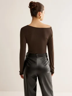 Outlet Knotted Cold-Shoulder Jersey Top T-shirts|Tops