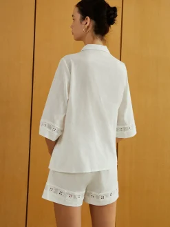 Discount Knotted Cutout Half Sleeve Top With Shorts Set Shorts Sets|Shorts
