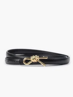 Knotted Decor Buckle Slim Belt Belts & Chain|Accessories