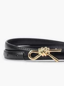 Knotted Decor Buckle Slim Belt Belts & Chain|Accessories
