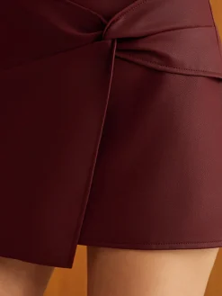 Best Knotted Faux Leather Skirt Skirts|Bottoms