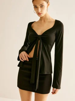 Discount Knotted Sexy T-Shirt T-shirts|Tops
