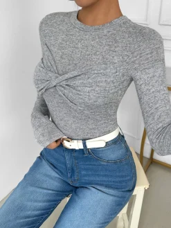 Outlet Knotted Skinny Jersey Top T-shirts|Tops