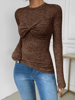Outlet Knotted Skinny Jersey Top T-shirts|Tops