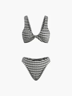 Best Knotted Stripe Knit Bikini Set Swimwear|Knitwear