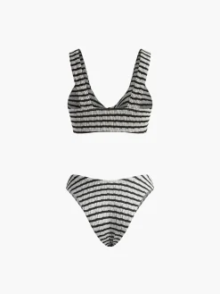 Best Knotted Stripe Knit Bikini Set Swimwear|Knitwear