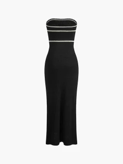 Clearance Knotted Tube Midi Sweater Dress White Dresses|Sweater Dresses