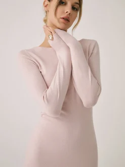 Best Lace Hem Mermaid Midi Sweater Dress Sweater Dresses|Work Dresses