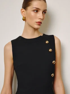 Lace Hem Metal-Detail Tank Dress Dresses