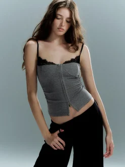 Lace Trim Petite Corset Corset Tops|Tops