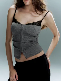 New Lace Trim Petite Corset Corset Tops|Tops
