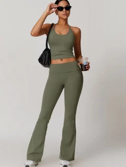 Lace Up Active Pants Set Activewear