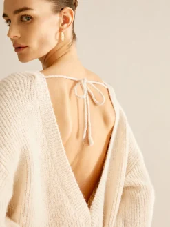 Best Lace Up Backless Oversize Sweater Sweater Tops|Sweaters & Cardigans