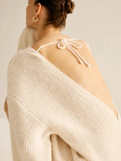 Outlet Lace Up Backless Oversize Sweater Sweater Tops|Sweaters & Cardigans