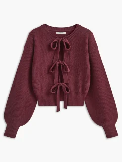Clearance Lace Up Bow Cardigan Cardigans|Sweaters & Cardigans