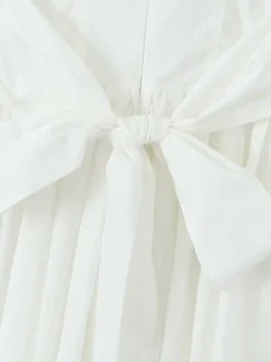 Outlet Lace Up Doll Collar Short Dress White Dresses|Casual Dresses