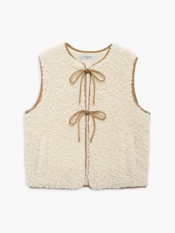 Hot Lace Up Fleece Vest Outerwear|Vests
