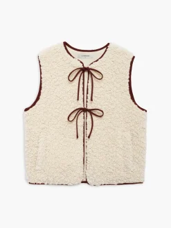 Hot Lace Up Fleece Vest Outerwear|Vests
