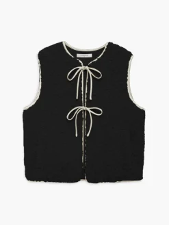 Hot Lace Up Fleece Vest Outerwear|Vests