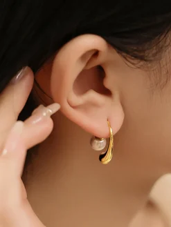 Lantern Shape Pearl Earrings Earrings|Accessories