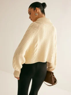 Online Lapel Breasted Cable-Knit Cardigan Cardigans|Sweaters & Cardigans