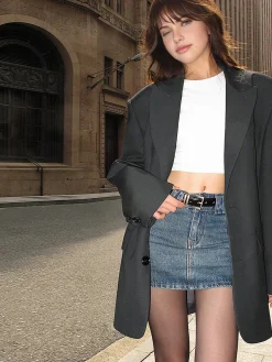 Hot Lapel Button Pockets Blazer Outerwear|Blazers