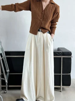 Best Lapel Button Short Cardigan Cardigans|Sweaters & Cardigans