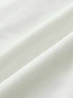 New Lapel Knotted Piping Zipper Dress White Dresses|Casual Dresses