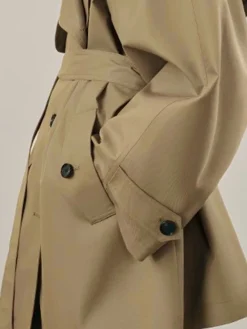 Sale Lapel Loose Belted Trench Coat Outerwear|Coats