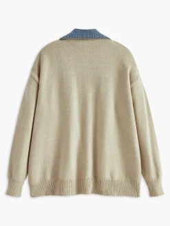 Best Lapel Panel Draped Knit Outerwear Sweater Tops|Outerwear