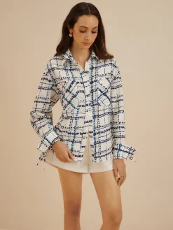 Online Lapel Plaid Printed Pockets Shirt Blouses & Shirts|Tops