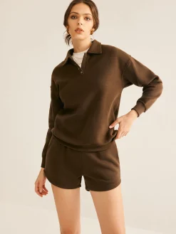 Discount Lapel Plain Shorts Set Matching Sets