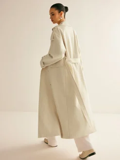 Hot Lapel Pockets Belted Trench Coat Outerwear|Coats