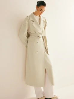 Hot Lapel Pockets Belted Trench Coat Outerwear|Coats