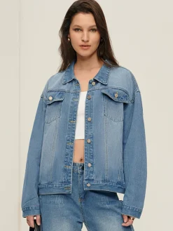 Hot Lapel Pockets Denim Jacket Outerwear|Jackets