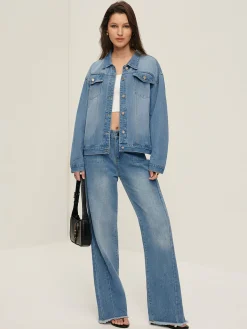 Hot Lapel Pockets Denim Jacket Outerwear|Jackets
