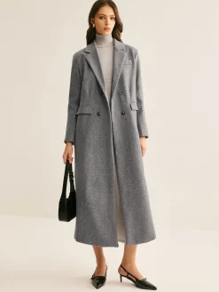 Outlet Lapel Pockets Long Coat Outerwear|Coats