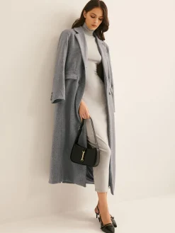 Outlet Lapel Pockets Long Coat Outerwear|Coats