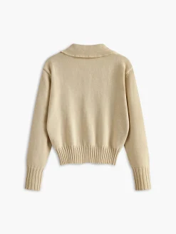 Online Lapel Ribbed Pullover Sweater Sweater Tops|Sweaters & Cardigans
