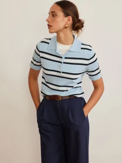 Hot Lapel Striped Knit Top Sweater Tops|Sweaters & Cardigans