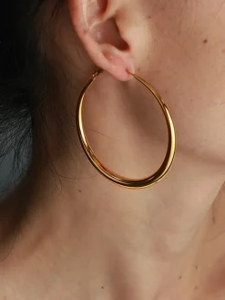Outlet Large Classic Hoop Gold Earrings Earrings|Accessories