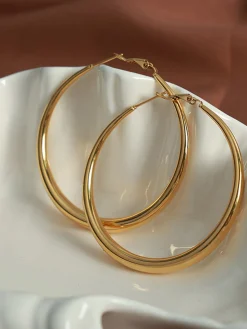 Outlet Large Classic Hoop Gold Earrings Earrings|Accessories