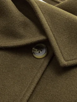 Outlet Large Collar Belted Tweed Coat Outerwear|Tops