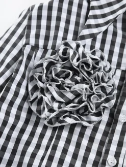 Large Flower Tie Up Button Shirt Blouses & Shirts
