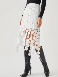 Online Laser Cut Multi Circle Double Layered Skirt Skirts|Bottoms