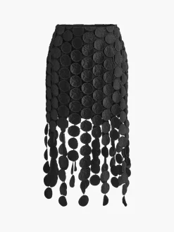 Clearance Laser Cut Multi Circle Double Layered Skirt Skirts|Bottoms