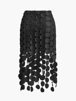 Clearance Laser Cut Multi Circle Double Layered Skirt Skirts|Bottoms
