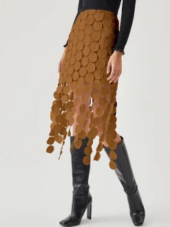 Clearance Laser Cut Multi Circle Double Layered Skirt Skirts|Bottoms