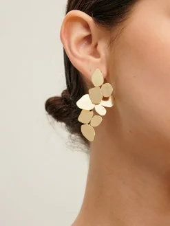 Leaves Panel Stud Drop Earrings Earrings|Accessories