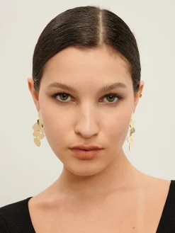 Leaves Panel Stud Drop Earrings Earrings|Accessories